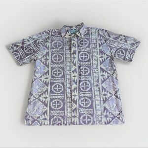 Batik Bay Men's Hawaiian Shirt- XL- Reverse Print- Purple- Cotton- Aloha Beach